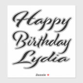 Lydia Name Vorname black Sticker Geburtstag (Vel)