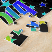 "LYDIA" voornaam, geun "HAPPY BIRTHDAY" Legpuzzel (Zijkant)