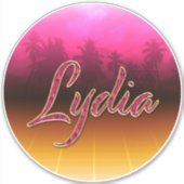 Lydia Vorname Name golden pink Aufkleber Sticker (Voorkant)