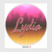 Lydia Vorname Name golden pink Aufkleber Sticker (Vel)