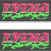 Lydia Vorname Name Graffiti Aufkleber Sticker (Voorkant)
