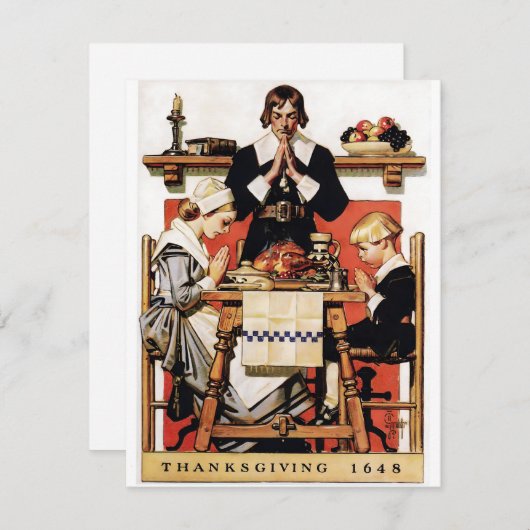 Lyendecker Dankzeggingsgebeden Feestdagenkaart (Voorkant / Achterkant)