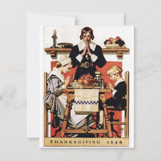Lyendecker Thanksgiving-gebeden Feestdagenkaart (Voorkant)
