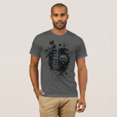 LYFL 04 | Mannen Black Grunge Lassen Logo Asphalt T-shirt (Voorkant volledig)