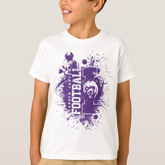 LYFL 05 | Kinder Paarse Grunge Lassen Logo T-shirt (Voorkant)