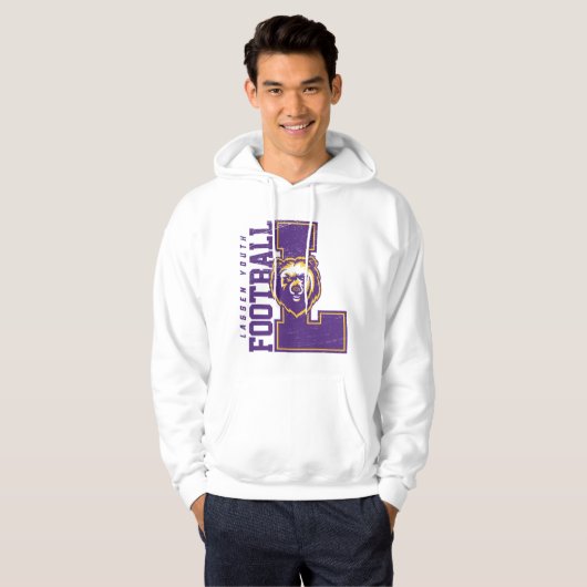 LYFL 06 | Mannen Custom Paarse Lassen Logo Hoodie (Voorkant volledig)