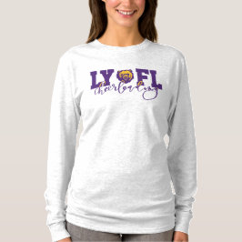 LYFL 10 | Paarse Manuscript Cheer Logo voor dames T-shirt