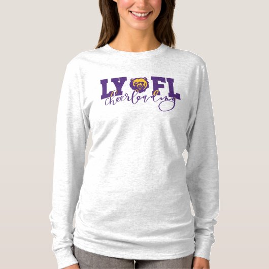 LYFL 10 | Paarse Manuscript Cheer Logo voor dames  T-shirt (Voorkant)