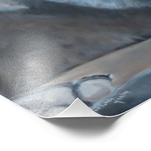 Lying Black Wolf Art Photo Print Foto Afdruk (Hoek)