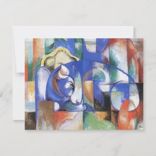 Lying Bull van Franz Marc,  Cubistische kunst (Voorkant)