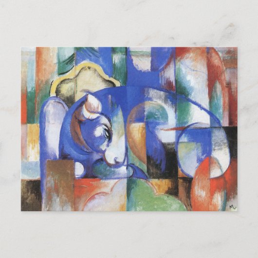 Lying Bull van Franz Marc,  Cubistische kunst Briefkaart (Voorkant)