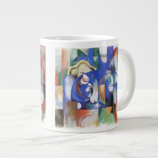 Lying Bull van Franz Marc, Cubistische kunst Grote Koffiekop (Voorkant rechts)