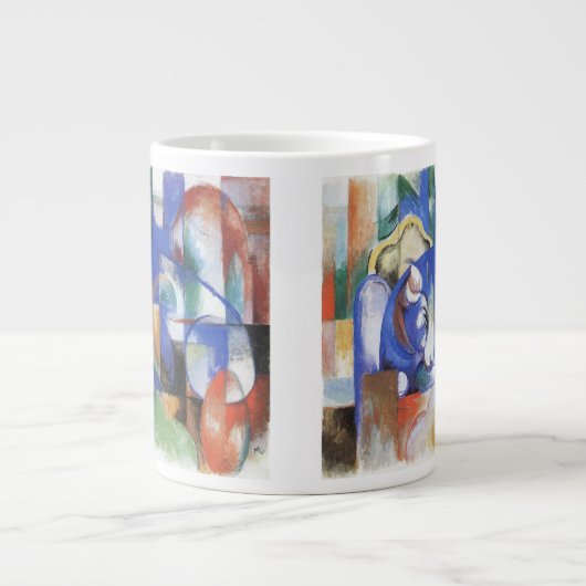 Lying Bull van Franz Marc,  Cubistische kunst Grote Koffiekop (Voorkant)