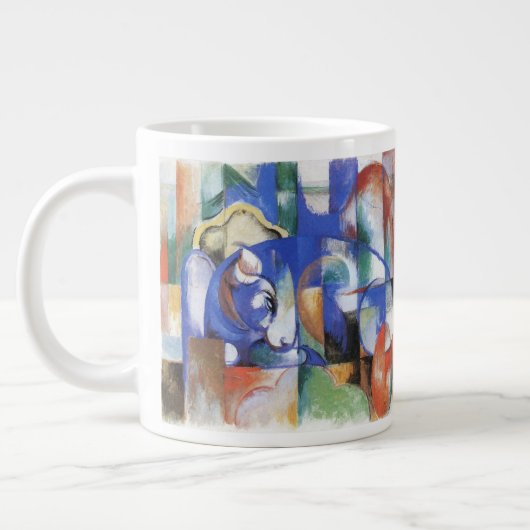 Lying Bull van Franz Marc,  Cubistische kunst Grote Koffiekop (Links)