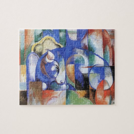 Lying Bull van Franz Marc, Cubistische kunst Legpuzzel (Horizontaal)