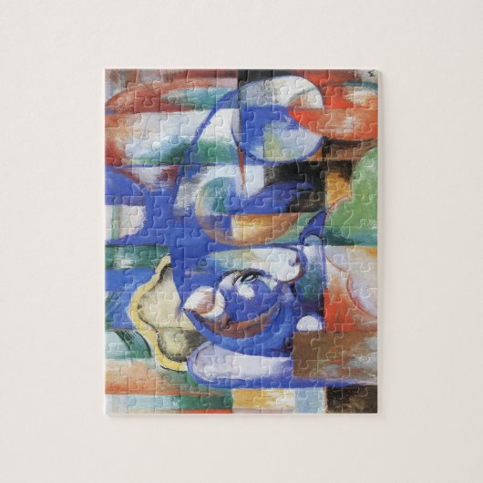 Lying Bull van Franz Marc, Cubistische kunst Legpuzzel (Verticaal)