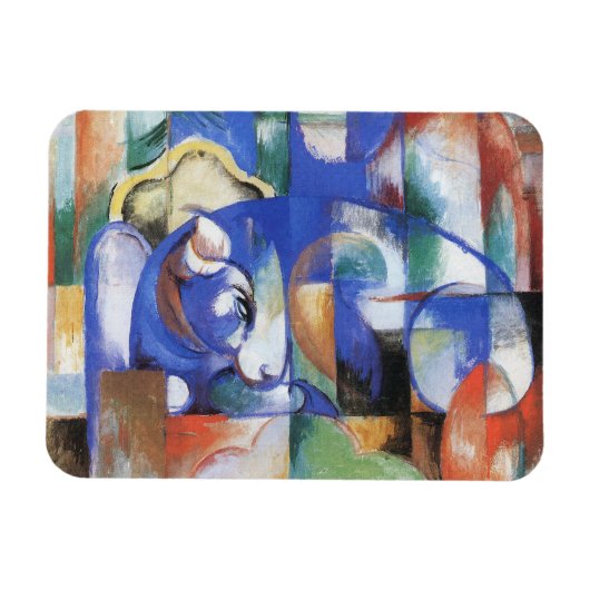 Lying Bull van Franz Marc,  Cubistische kunst Magneet (Horizontaal)