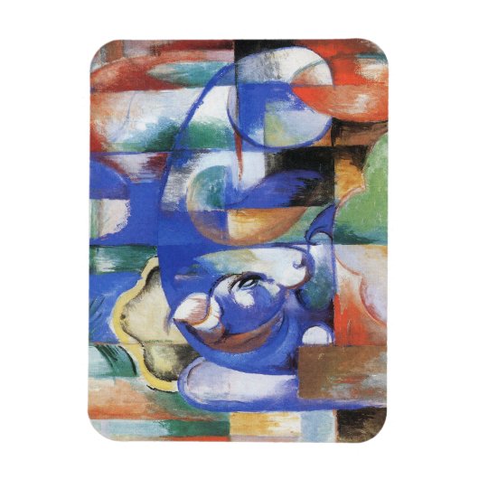 Lying Bull van Franz Marc,  Cubistische kunst Magneet (Verticaal)