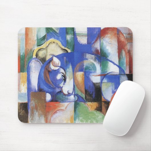 Lying Bull van Franz Marc,  Cubistische kunst Muismat (Met muis)