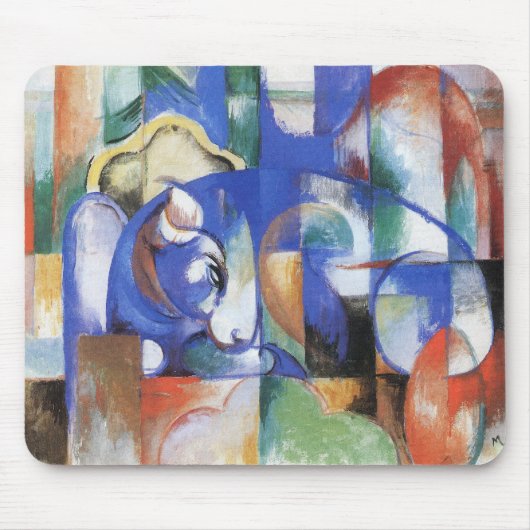 Lying Bull van Franz Marc,  Cubistische kunst Muismat (Voorkant)