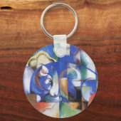 Lying Bull van Franz Marc,  Cubistische kunst Sleutelhanger (Achterkant)