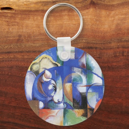 Lying Bull van Franz Marc, Cubistische kunst Sleutelhanger (Achterkant)