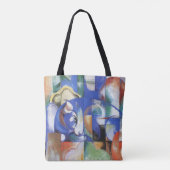Lying Bull van Franz Marc, Cubistische kunst Tote Bag (Achterkant)