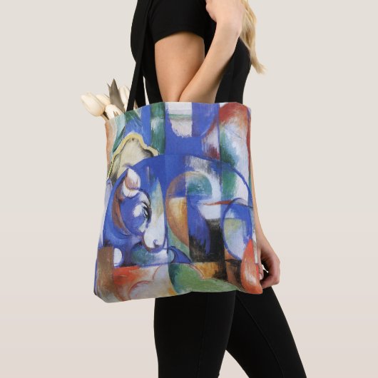 Lying Bull van Franz Marc,  Cubistische kunst Tote Bag (Dichtbij)