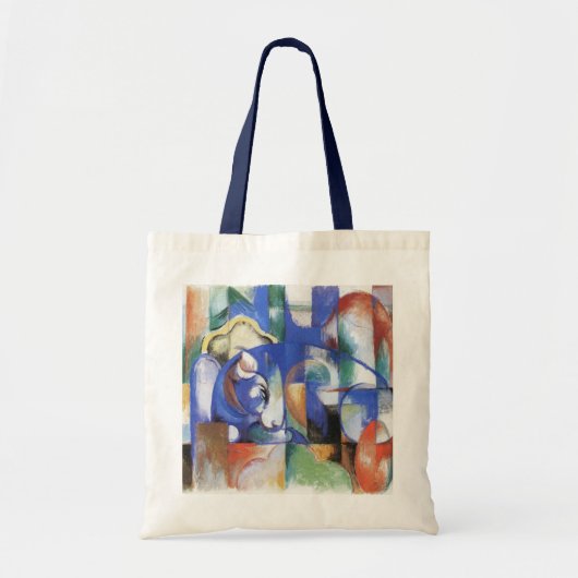 Lying Bull van Franz Marc, Cubistische kunst Tote Bag (Voorkant)