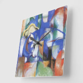 Lying Bull van Franz Marc,  Cubistische kunst Vierkante Klok (Hoek)