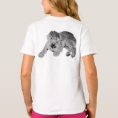 Lying Curly Dog T-Shirt – Black & White Pet Art (Achterkant)