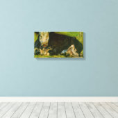 Lying Koe by Vincent van Gogh Canvas Afdruk (Insitu (Houten vloer))