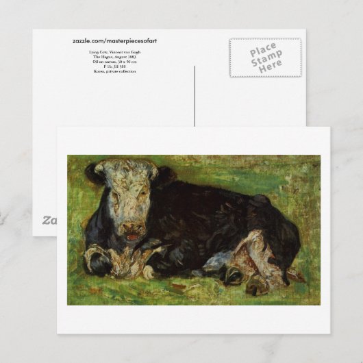 Lying Koe, Vincent van Gogh Briefkaart (Voorkant / Achterkant)
