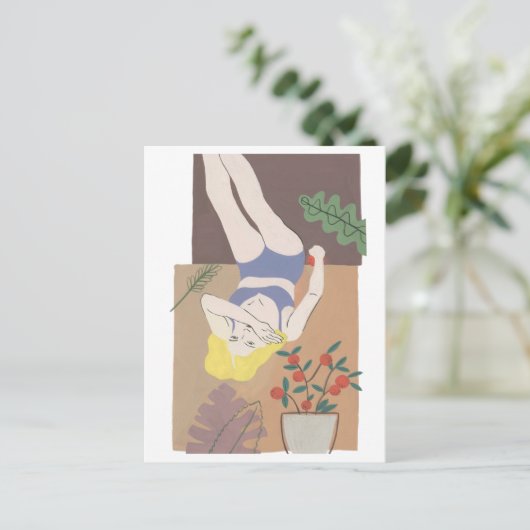 Lying Woman Briefkaart (Staand voorkant)