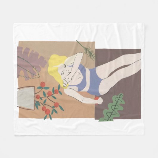 Lying Woman Fleece Deken (Voorkant (Horizontaal))