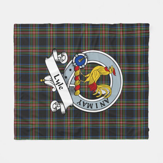 Lyle Clan Badge Tartan Pset Fleece Deken (Voorkant (Horizontaal))