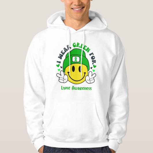 Lyme Awareness Ribbon Support Gifts Hoodie (Voorkant)