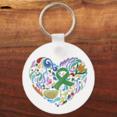 Lyme, Awareness, Support, Green Ribbon, Limoen Sleutelhanger (Voorkant)