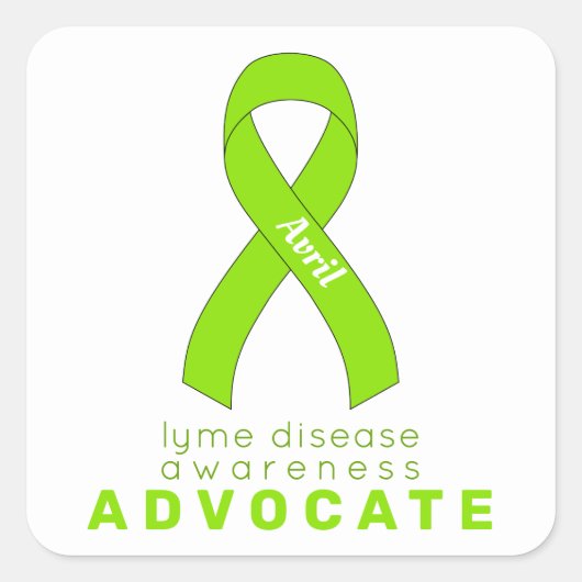 Lyme Disease Advocate White Square Sticker (Voorkant)