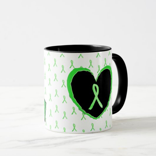 Lyme Disease Awareness Coffee Mok met Lyme lint (Voorkant rechts)