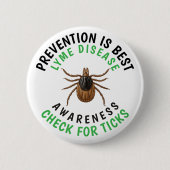 Lyme Disease Awareness | Deer Tick  Ronde Button 5,7 Cm (Voorkant)