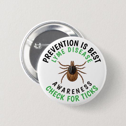 Lyme Disease Awareness | Deer Tick  Ronde Button 5,7 Cm (Voorkant /achterkant)