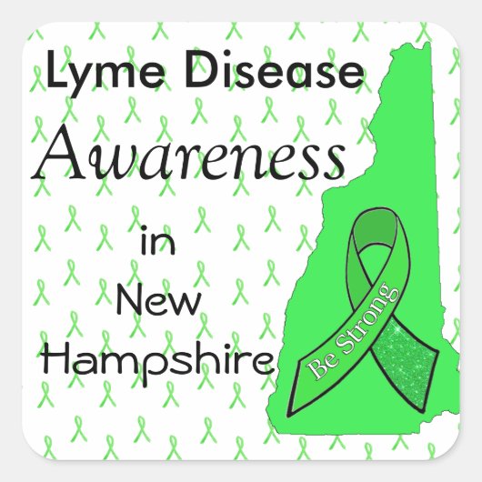 Lyme Disease Awareness in New Hampshire Sticker (Voorkant)