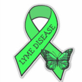 Lyme Disease Awareness linten vlinder Sticker (Voorkant)