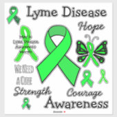 Lyme Disease Awareness linten Vlinders Sticker (Vel)