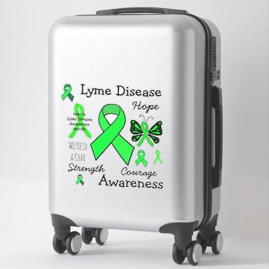 Lyme Disease Awareness linten Vlinders Sticker (Koffer)