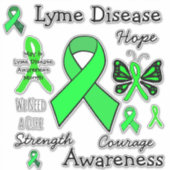 Lyme Disease Awareness linten Vlinders Sticker (Voorkant)