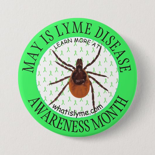 Lyme Disease Awareness Month Deer Tick Button (Voorkant)