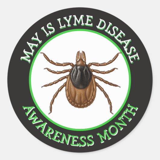 Lyme Disease Awareness Month | Deer Tick  Ronde Sticker (Voorkant)