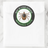 Lyme Disease Awareness Month | Deer Tick  Ronde Sticker (Tas)